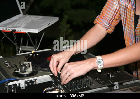 Detail der eine DJ-mixing Stockfoto