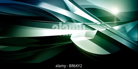 Sich überschneidende geschwungene Linien über Kreis Stockfoto