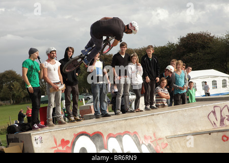 September 2010 - Aktion bei Cheddar Skate Jam Stockfoto