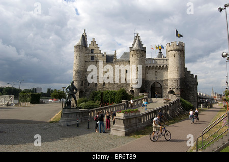 Burg Het Steen in Antwerpen Stockfoto