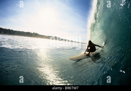 Longboarder immer in Mexiko gefasst. (Fisheye) Stockfoto