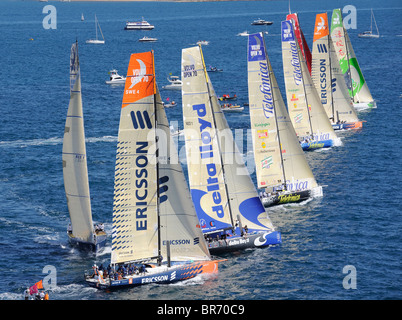 Start des Rennens In Port 1, Alicante, Spanien. Volvo Ocean Race 2008-2009. Für den redaktionellen Gebrauch bestimmt. Stockfoto