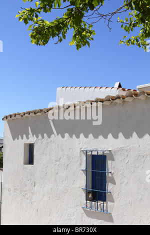 weiße mediterrane Haus Detail in Formentera Balearic islands Stockfoto