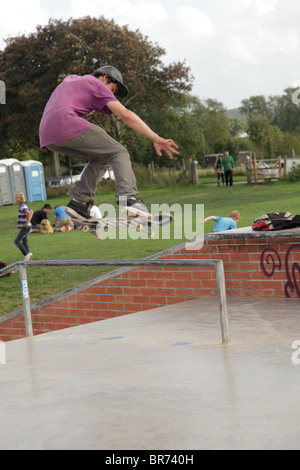 September 2010 - Aktion bei Cheddar Skate Jam Stockfoto