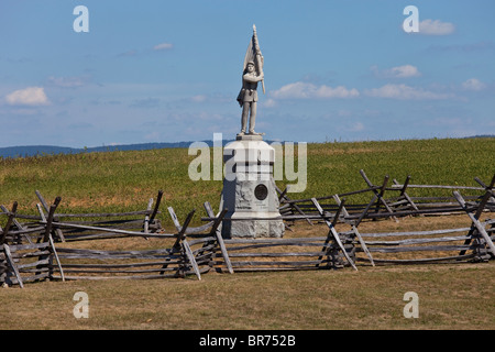 Denkmal für die 132 Pennsylvania Freiwilligen Infanterie, Hohlweg, Antietam Bürgerkrieg Schlachtfeld, Virginia, USA Stockfoto