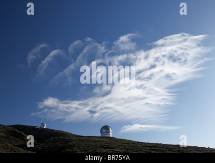 TNG und AGB auf der Bergspitze von La Palma (Kanarische Inseln, Spanien) Stockfoto