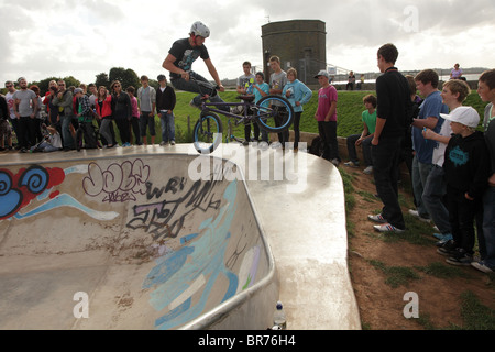 September 2010 - Aktion bei Cheddar Skate Jam Stockfoto