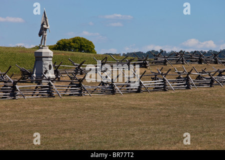 Denkmal für die 132 Pennsylvania Freiwilligen Infanterie, Hohlweg, Antietam Bürgerkrieg Schlachtfeld, Virginia, USA Stockfoto