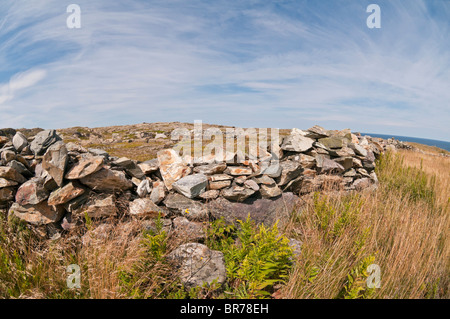 Historischen Steinmauern, Roste Cove Rock Wände National Historic Site, Roste Cove, Newfoundland, Kanada; der 1700er-1900 gebaut Stockfoto