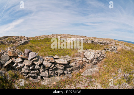 Historischen Steinmauern, Roste Cove Rock Wände National Historic Site, Roste Cove, Newfoundland, Kanada; der 1700er-1900 gebaut Stockfoto