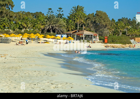 Winter auf Nisi Beach, Ayia Napa, Mittelmeer, Zypern. Stockfoto