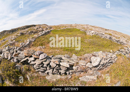 Historischen Steinmauern, Roste Cove Rock Wände National Historic Site, Roste Cove, Newfoundland, Kanada; der 1700er-1900 gebaut Stockfoto