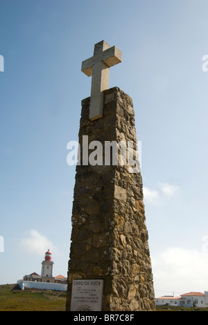 Cabo da Roca Kap, Portugal. Das Kreuz. Stockfoto