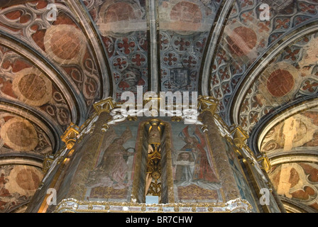 Das Kloster Convento de Cristo in Tomar, Portugal. UNESCO-Weltkulturerbe. Innenraum der Rundkirche. Stockfoto