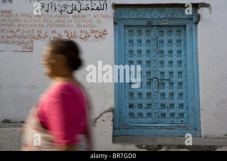 Eingang der ältesten Moschee in Stone Town Sansibar Stockfoto