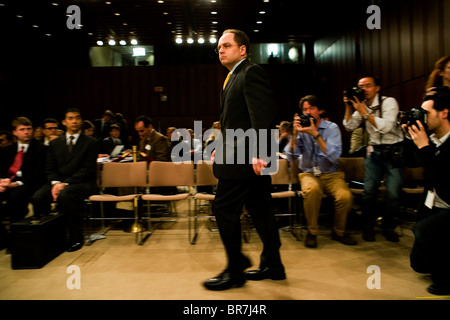 D. Kyle Sampson bezeugt vor dem Justizausschuss des Senats über Alberto Gonzaless wissen von Rechtsanwalt Zündungen Stockfoto