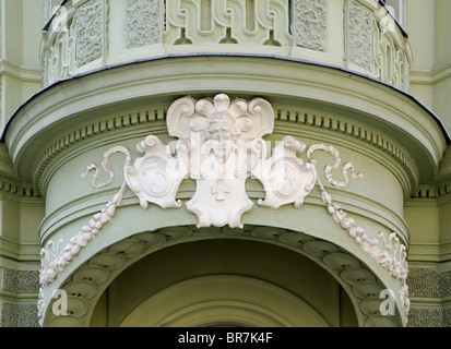 Ljubljana, Slowenien. Jugendstil-Detail in Presnerov Trg. Stockfoto