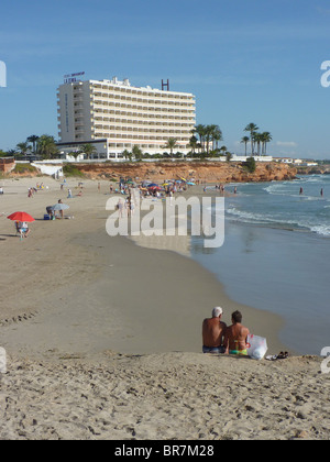 La Zenia Hotel und Strand an der Costa Blanca Stockfoto