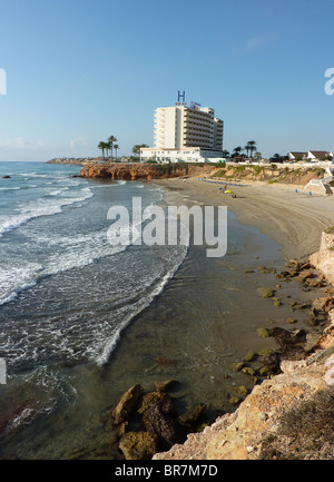 La Zenia Hotel und Strand an der Costa Blanca Stockfoto