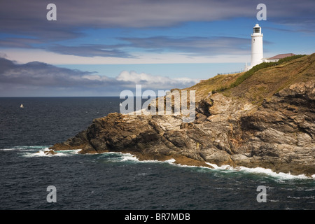 Trevose Head Leuchtturm in der Nähe von Padstow, North Cornwall, UK Stockfoto