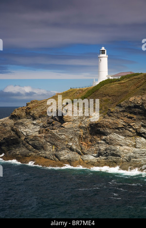 Trevose Head Leuchtturm in der Nähe von Padstow, North Cornwall, UK Stockfoto