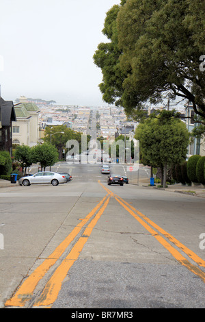 Steile Straße in San Francisco, United erklärte of America Stockfoto
