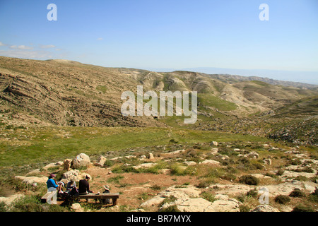 Judäische Wüste, einen Blick auf Wadi Qelt Stockfoto