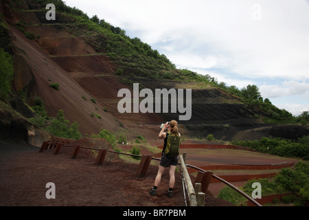 Croscat öffnen Volcanic Zone-Nationalpark Vulkan in der Nähe von Olot in La Alta Garrotxa Comarca Girona Provinz Katalonien Spanien Stockfoto