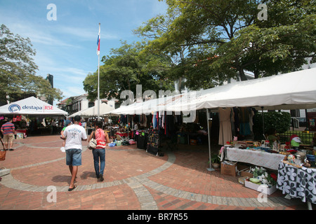 Markt am Plaza Catedral, Casco Antiguo, Panama City, Panama. Stockfoto