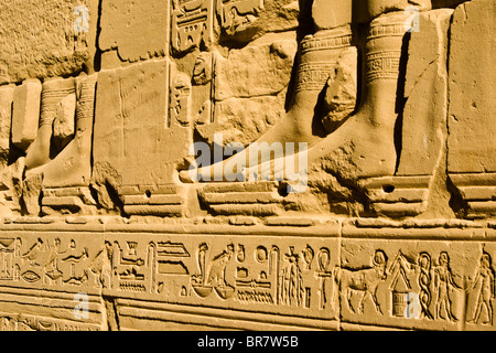 Reliefs am Kom Ombo Tempel, Ägypten Stockfoto