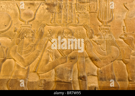 Reliefs am Kom Ombo Tempel, Ägypten Stockfoto