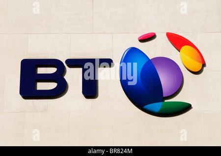 BT British Telecom Zeichen Symbol Logo, Newgate Street, Cheapside, London, England, Vereinigtes Königreich Stockfoto