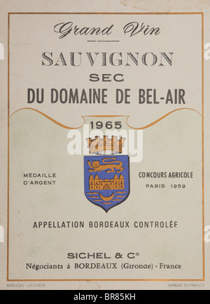 alten Bordeaux-Wein-label Stockfoto