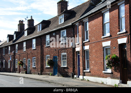 Terrassenförmig angelegten Bungalows, Weststraße, Wareham, Dorset, England, Vereinigtes Königreich Stockfoto