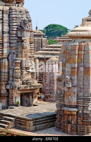 Der hinduistische Tempel von Lingaraj Mandir, Bhubaneswar, Orissa, Indien Stockfoto