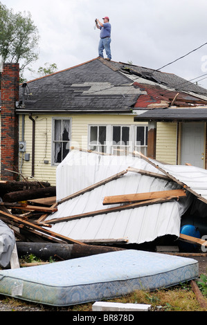 Ein Tornado Riss durch The Plains, Ohio Donnerstag, 16. September 2010. Stockfoto