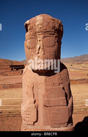 Ruinen von Tiwanaku: Kalasaya Tempel: Ponce Monolith Stockfoto