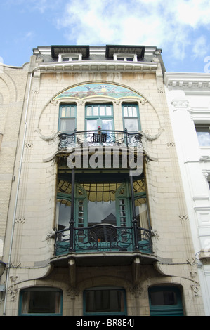 Jugendstil-Reihenhaus in Zurenborg Bereich der Antwerpen-Belgien Stockfoto