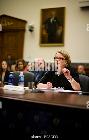 Bildungsministerin Margaret Spellings bezeugt vor dem Ausschuss für Bildung und Arbeit über die Student Loan scan Stockfoto