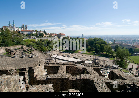 Die Römerzeit Theater auf dem Fourvière-Hügel.  Lyon, Rhone-Alpes, Frankreich Stockfoto