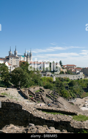 Die Römerzeit Theater auf dem Fourvière-Hügel.  Lyon, Rhone-Alpes, Frankreich Stockfoto