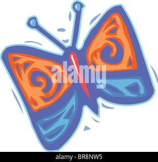 Eine orange und lila farbige Schmetterling Stockfoto