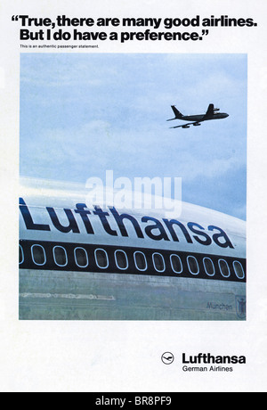 Farbe Magazin Werbung für die Deutsche Lufthansa ca. 1978 Stockfoto