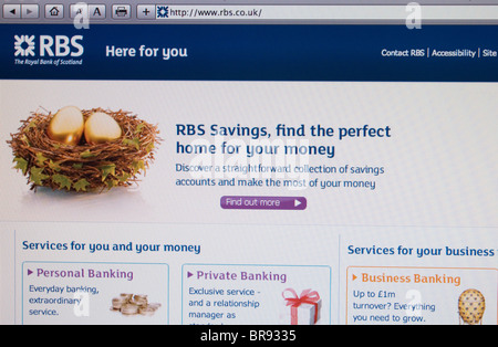RBS Royal Bank of Scotland Screenshot Stockfoto