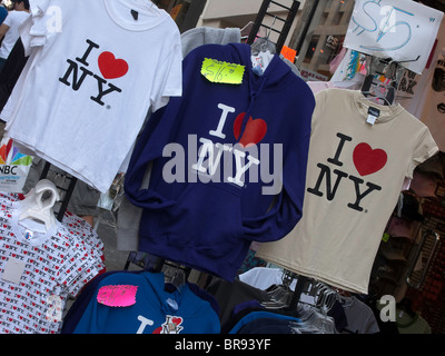 "I Love New York"-Shirts, Souvenir-Stand, NYC Stockfoto