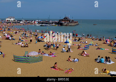 Europa, Großbritannien, England, Kent, Broadstairs Beach Viking Bay Stockfoto