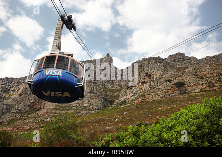 Abstieg vom Tafelberg Seilbahn Stockfoto