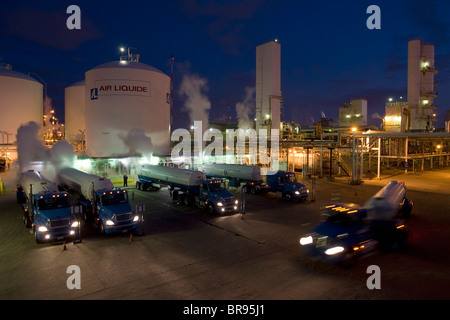 Tanker-LKW routing Pasadena Texas. Stockfoto