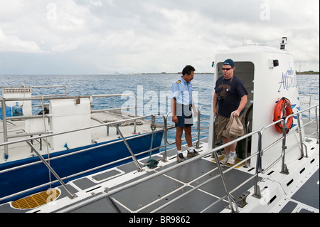 Mexiko, Cozumel. Atlantis U-Boot Tour, Mexiko, Cozumel. Playa Azul Hotel, San Miguel, Isla Cozumel, Cozumel Island. Stockfoto