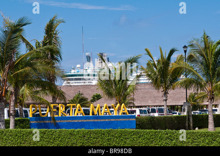 Mexiko, Cozumel. Internationaler Kreuzfahrtanleger, San Miguel, Isla Cozumel, Cozumel Island. Stockfoto